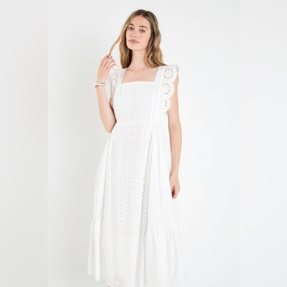 English Factory Eyelet Midi Dress White NWT - Picture 16 of 16